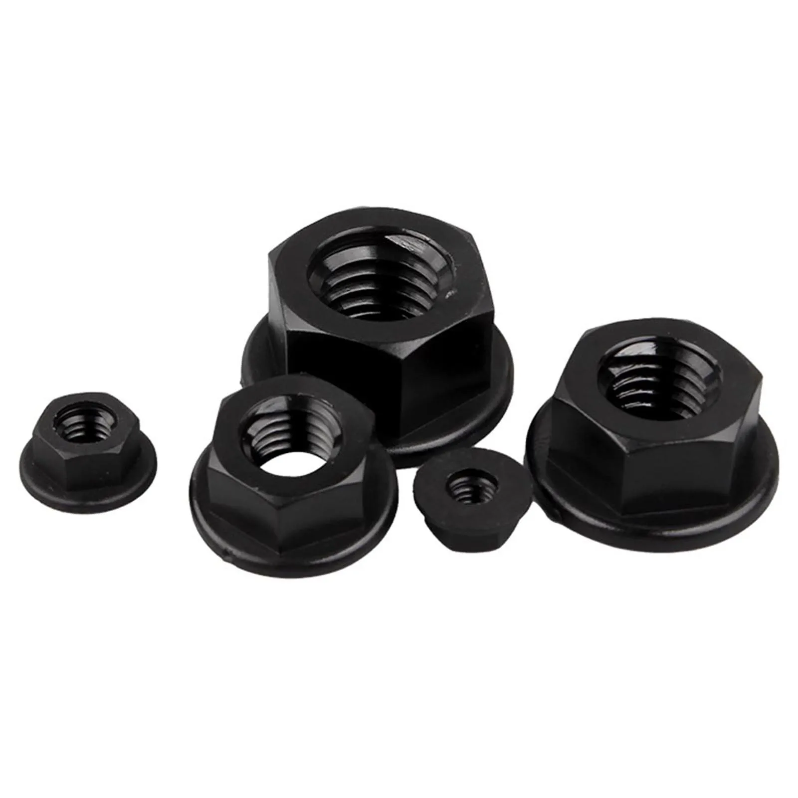 10/50pcs M3 M4 M5 M6 M8 M10 M12 PA66 Plastic Nylon Insulation Hexagonal Hex Head Flange Nut DIN6923