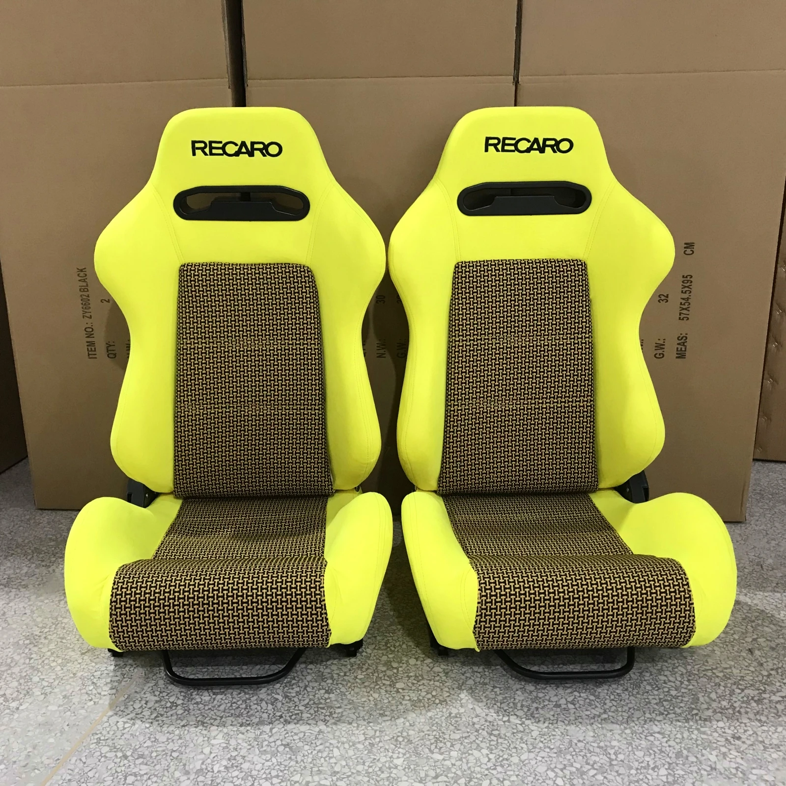 Jiabeir universal pair of customized recaro yellow suede racing bucket