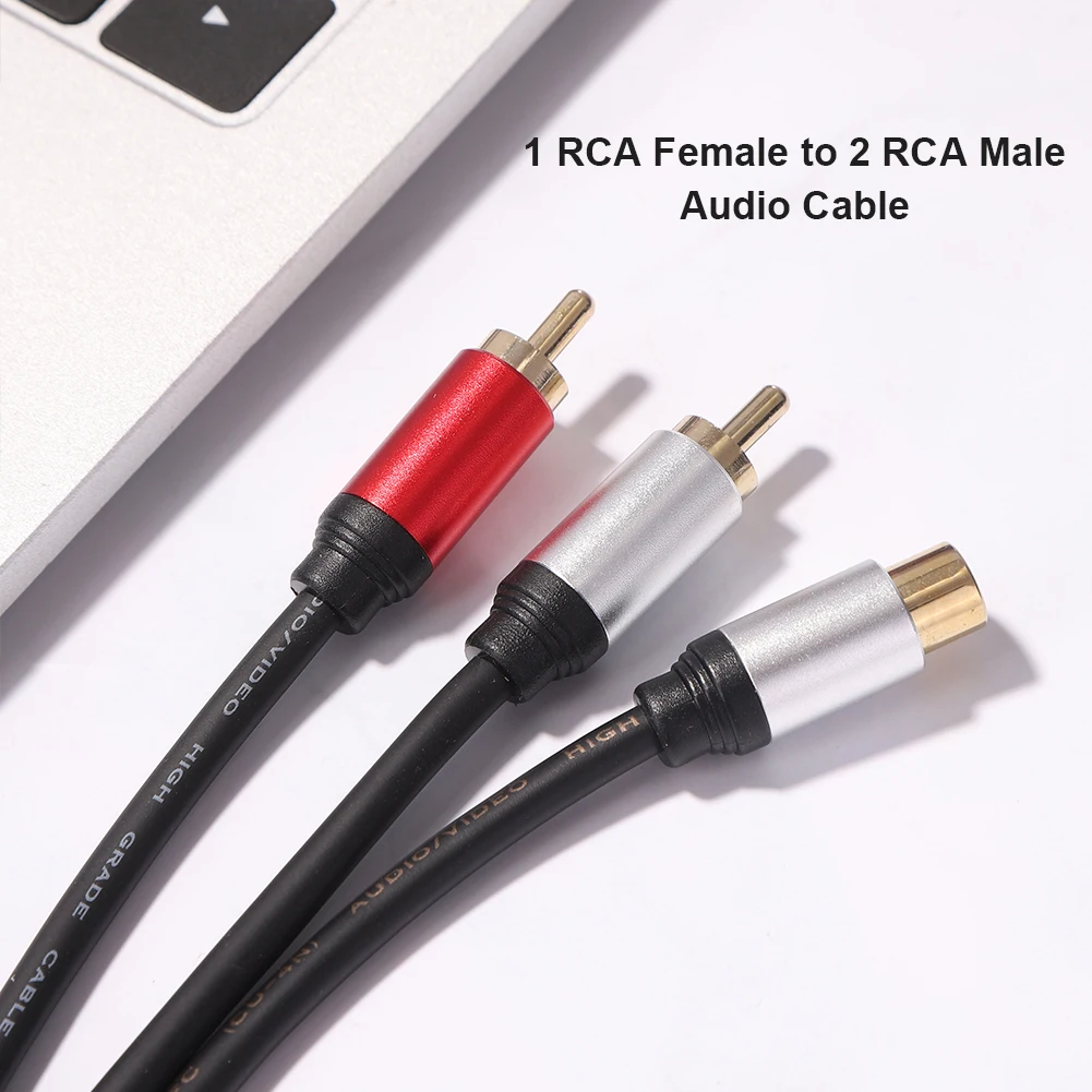 RCA splitter cable RCA cable female to 2RCA male splitter Y shaped splitter stereo to dual male audio cable insert for DVD TV