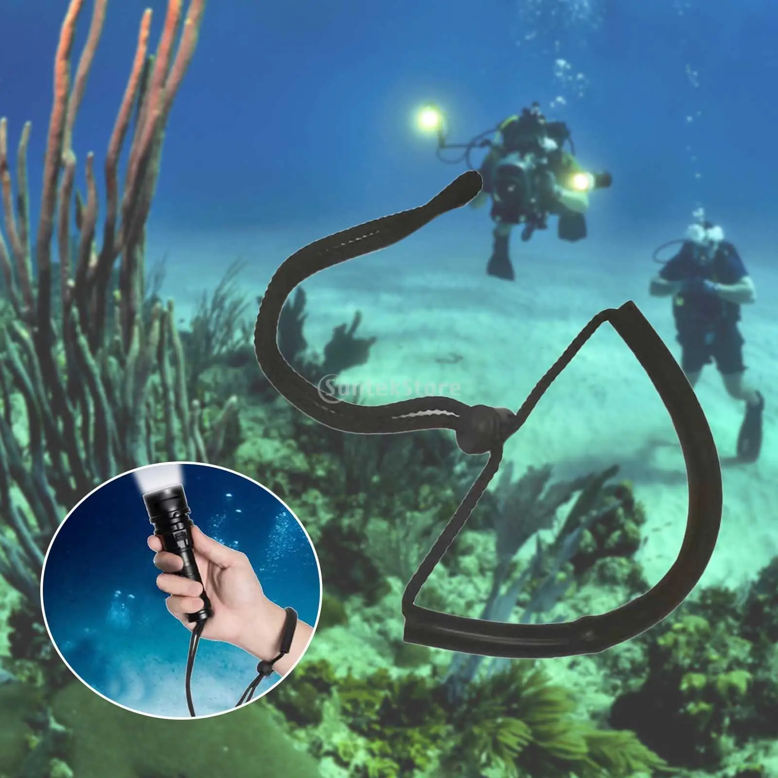 Scuba Diving Torch Wrist Strap Dive Light Lanyard Flashlight Snorkeling Hand Wrist Strap Adjustable Lanyard Cord Lock