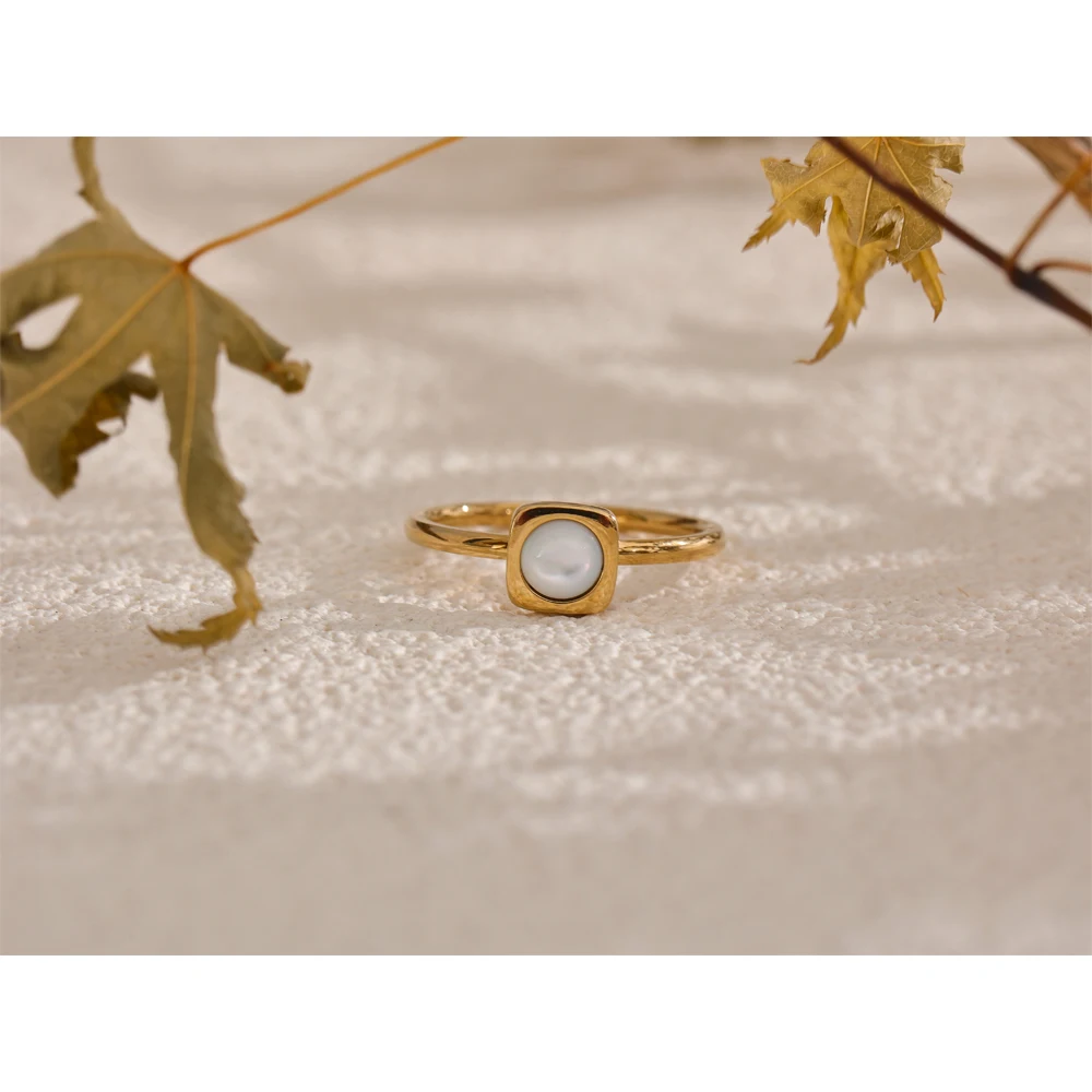 Yhpup Jewelry 18K Gold PVD Plated Waterproof Ring