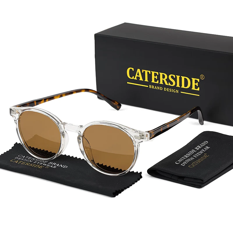 CATERSIDE Retro Polarisierte Runde Sonnenbrille Männer TR90 Ultraleicht Vintage Sonnenbrille Frauen Punk Fahren Reise Lunette De Soleil – Detail 6