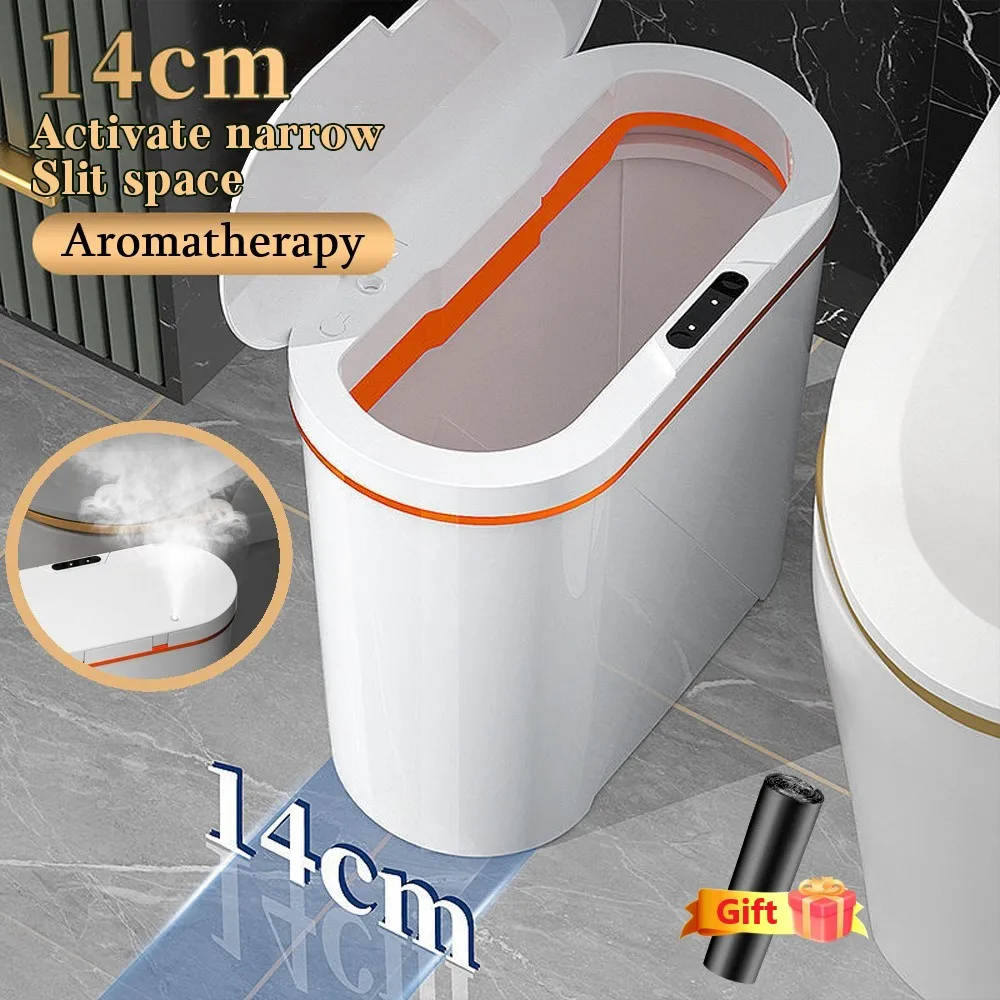 16L Large Capacity Slim Smart Trash Can Automatic Bathroom GarbageBin with  Lid Touchless Motion Sensor Electric Narrow Trash Can - AliExpress