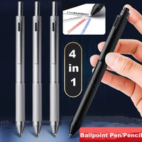 Multifunctional 4-color-in-one gravity-sensing pen metal ballpoint pen/Mechanical Pencil,Black/Red/Blue Ink Oil Signing canetas 1