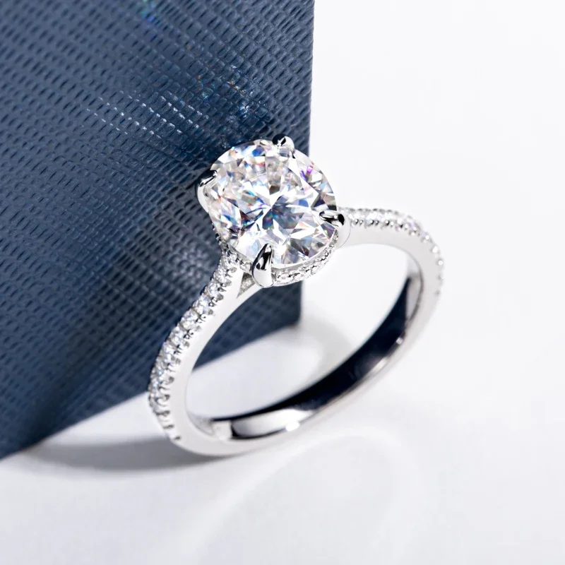 3.0ct Oval Cut Moissanite Engagement Rings For Women 925 Sterling Silver Wedding Anniversary Fine Jewelry