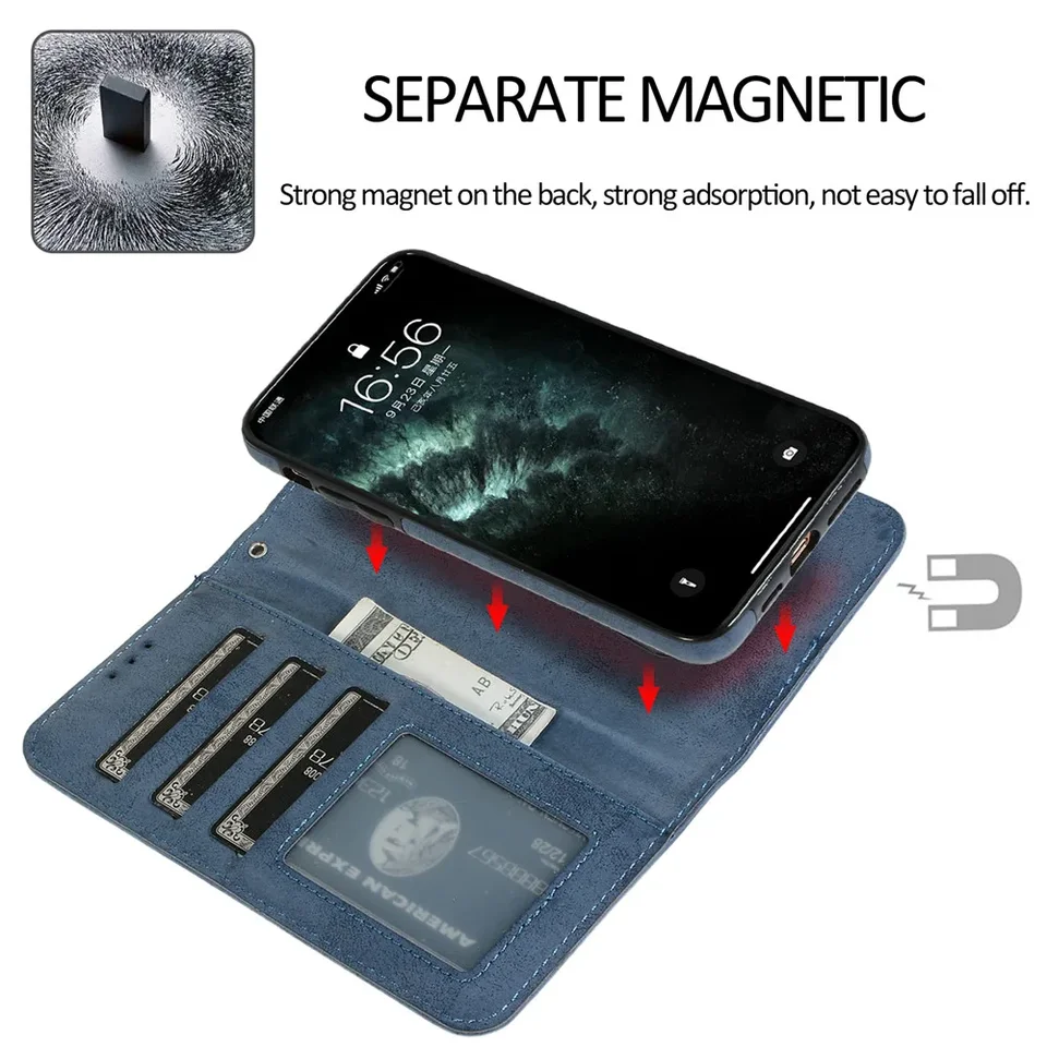 Étui portefeuille à rabat magnétique en cuir pour Macsafe IPhone 14 12 13 11 15 16 Pro Max Plus 15Pro i16 housse Macsafe  202192403
