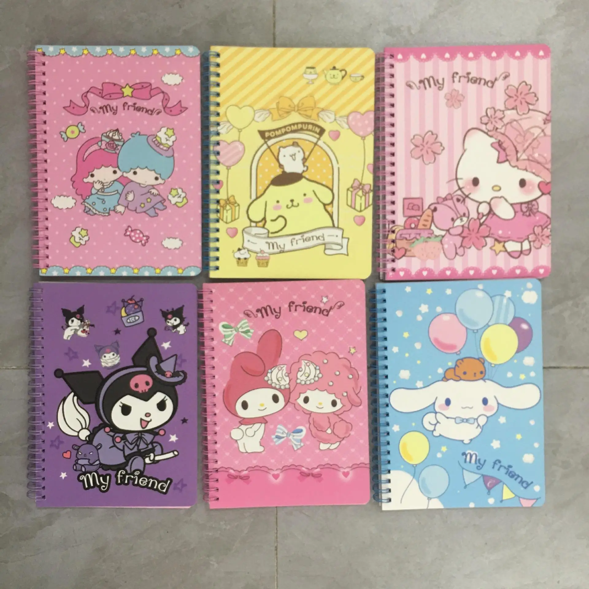 Sanrio Notepad Hellokkitty My Melody Cinnamoroll Kuromi Cute Cartoon Sketchbook Diary For Drawing Notebook Forniture Scolastiche Per Ufficio
