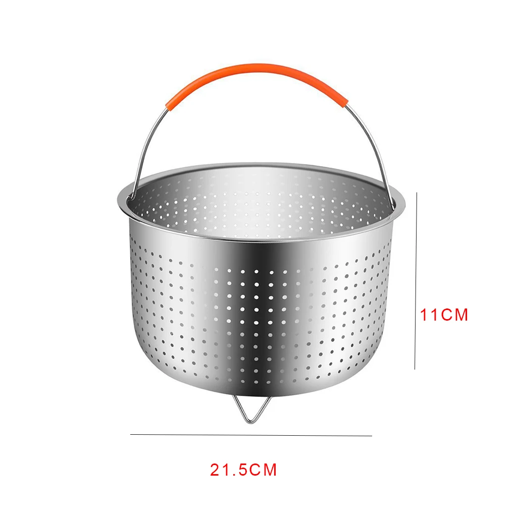 Rice Cooker Steamer Basket 304 Stainless Steel Pressure Cooker Anti-Scalding Steamer Multi-function Fruit Cleaning Basket