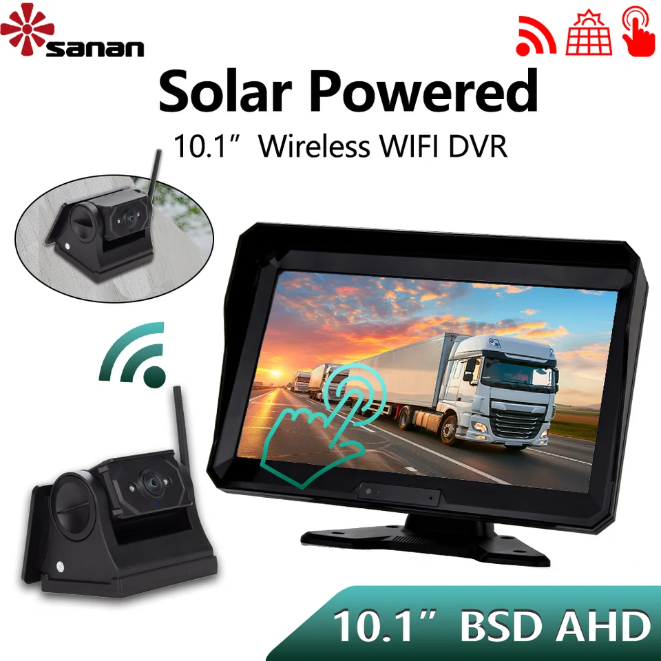 Solare Magnetica Telecamera Posteriore Auto Wireless con Ricaricabile Batteria 9600mAh 1080P Telecamera Retromarcia Senza Fili per Camion Auto Roulotte Modelli P116S