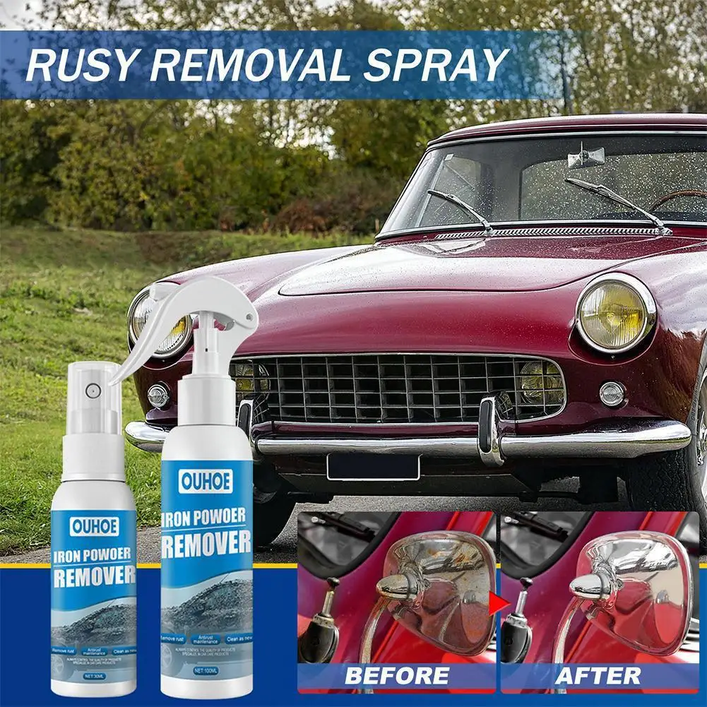 Rust Remover Spray 100ml With Towel Metal Cleaner Iron Powder Car Remover Maintenance