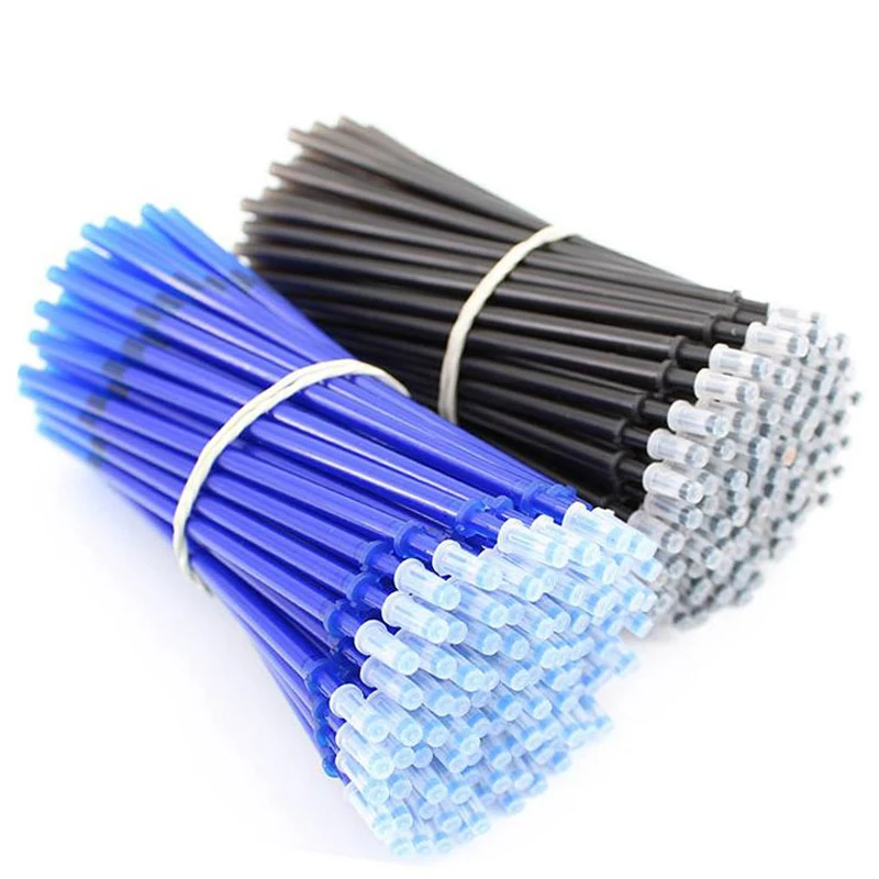 Erasable Pens 20/100Pcs Erasable Gel Pen Refill Rod set Erasable Pen Washable Handle 0.5mm Blue Black Ink Office School Stationery Writing