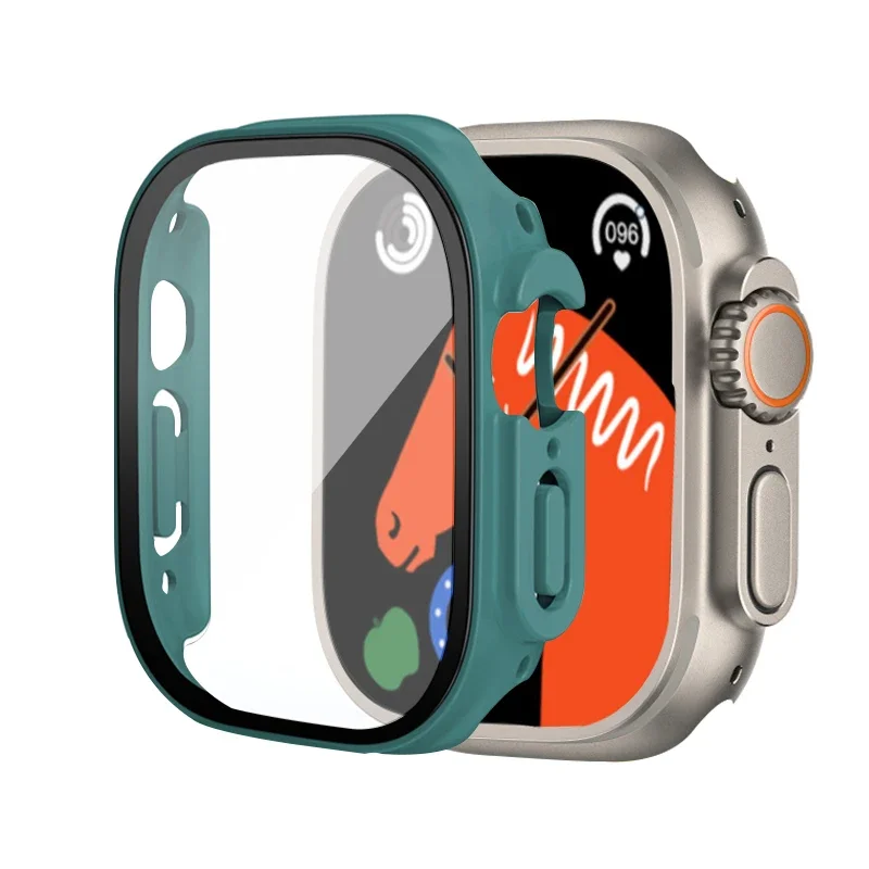 Premium Screen Protector with PC Bumper for Apple Watch Ultra - Tempered Glass Case Accessory
