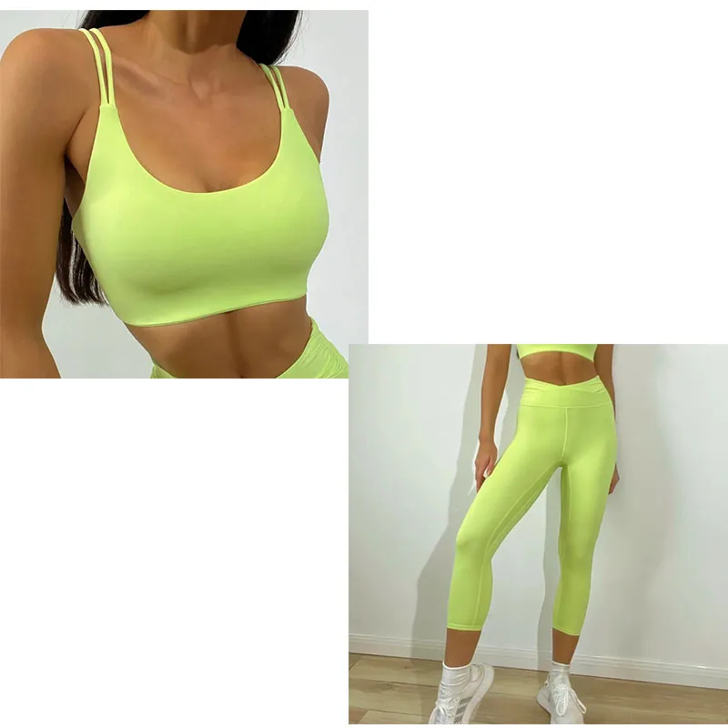 Hot selling Fitness Set, Women's Suspender Yoga Vest, Super Elastic Nude Fabric, Tight Fitting Sports Bra