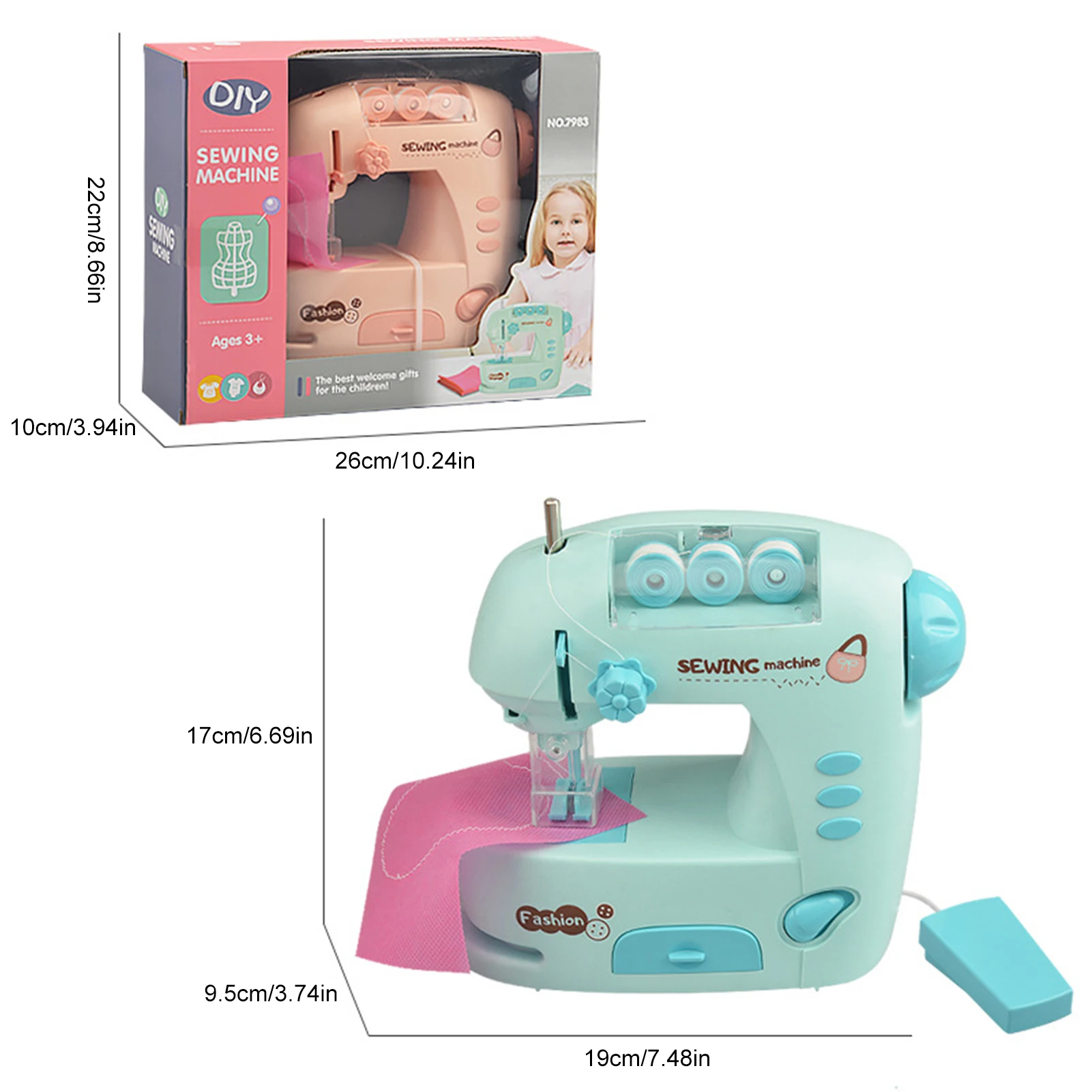Kids Simulation Sewing Machine Toy Mini Furniture Educational Learning Design Clothing Toys For Girl Children Pretend Play House