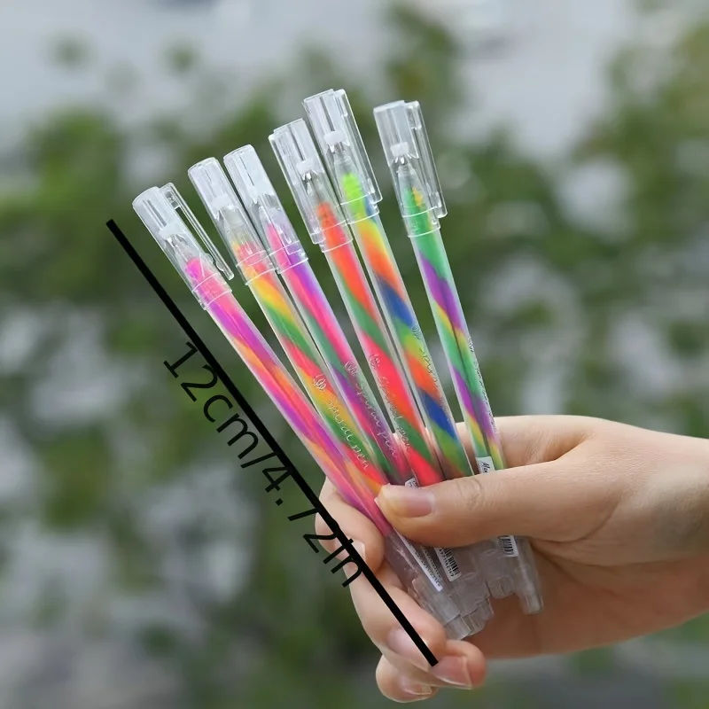 Highlighter pen 6 Colors Sparkly Gel Pens Fine Point Rainbow Gradient Pens For Highlighting On Markers Grip Colored Pencils