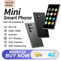 HOT SERVO Mini 4G Network Smartphone 3.0" Screen Dual SIM Standby Android 10.0 2GB+16GB WiFi GPS Small Mobile Phone Face Unlock