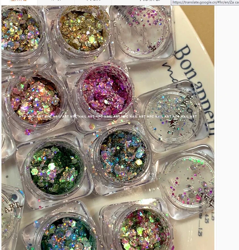 

8Box/Set Nail Mermaid Glitter Flakes Sparkly 3D Hexagon Irregular Colorful Sequins Spangles Polish Manicure Nails Art Decoration