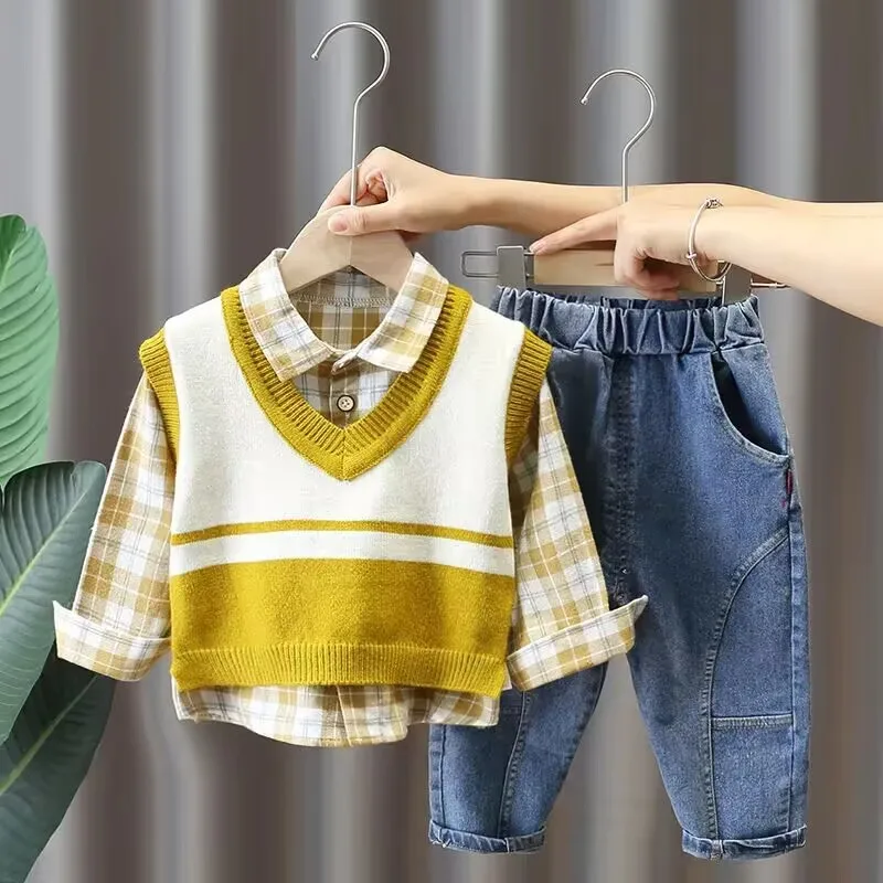 Baby 3-Piece Vest, Shirt & Jeans Set 4