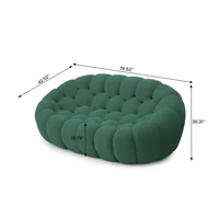Sdorens 78'' Modern Curved Boneless Sofa Comfy 3D Knitted Fabric Loveseat Couch Football-Shaped Lazy Floor Sofas for Living Room 4