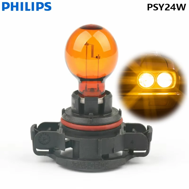 필립스 HiPerVision PSY24W 12188 자동차 할로겐 PG20/4 12V 24W 2200K 방향지시등 앰버 전구 12188NAC1,1X