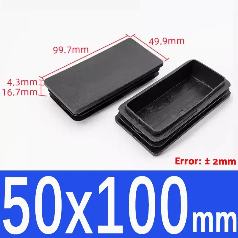 Black Square Plastic End Caps for Table or Chair Feet Protection