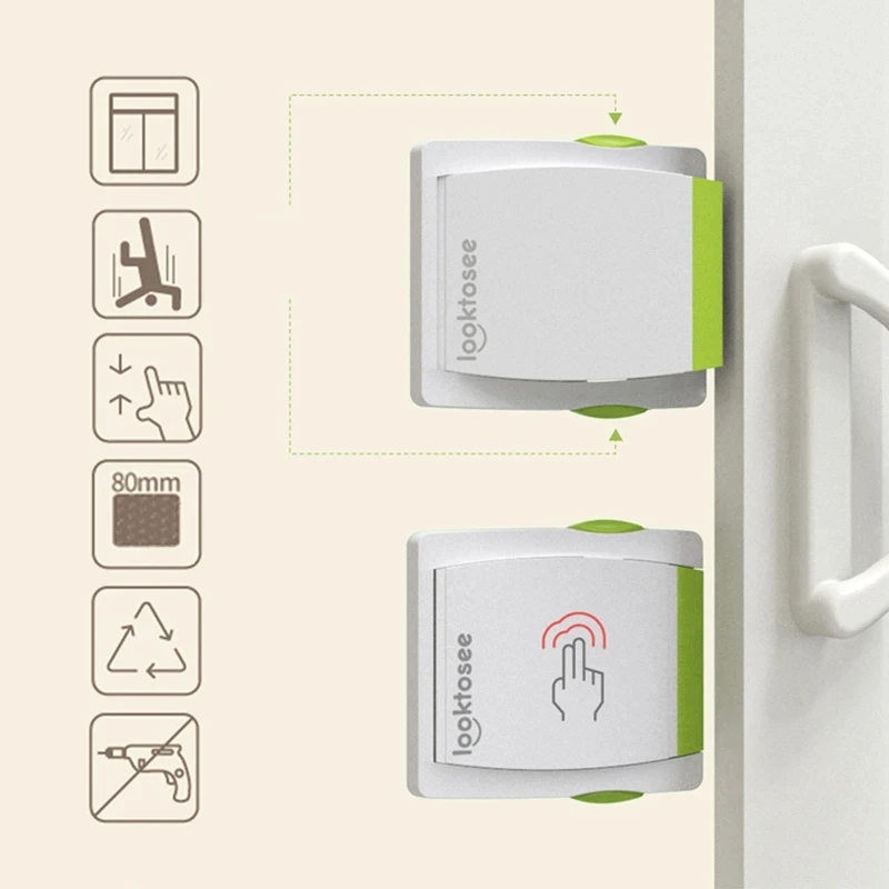2PCS/4PCS Baby Protection Kids Cabinet Lock Glass Door Lock No Drilling Needed Anti-Fall Windows Limiter Safety Slide Limiter