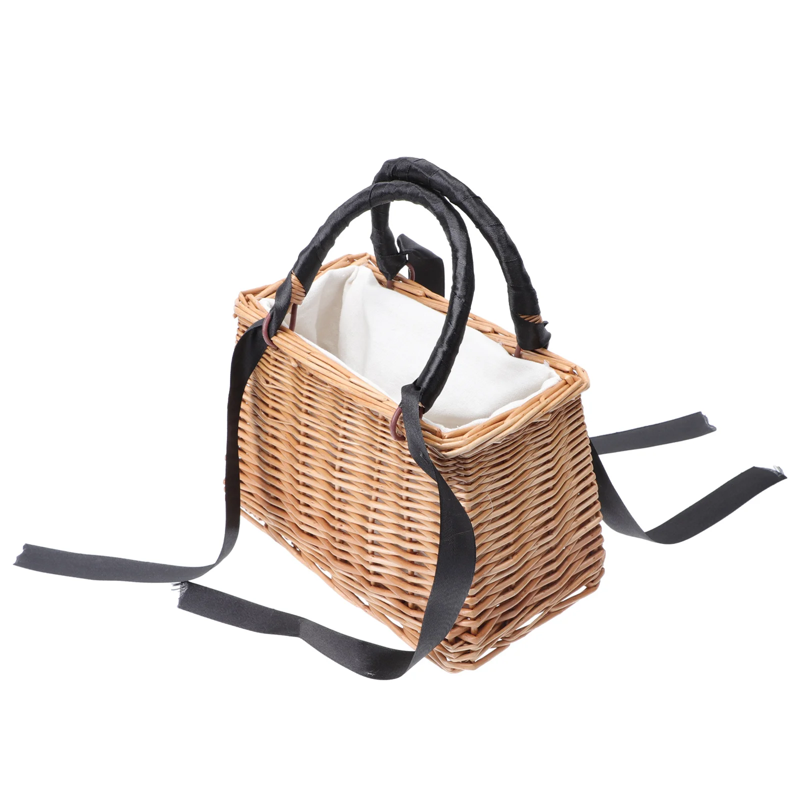 

Rattan Basket Wicker Basket Handle Flower Girl Baskets Tote Bag For Wedding Gift Flower Basket Decorative Willow Basket