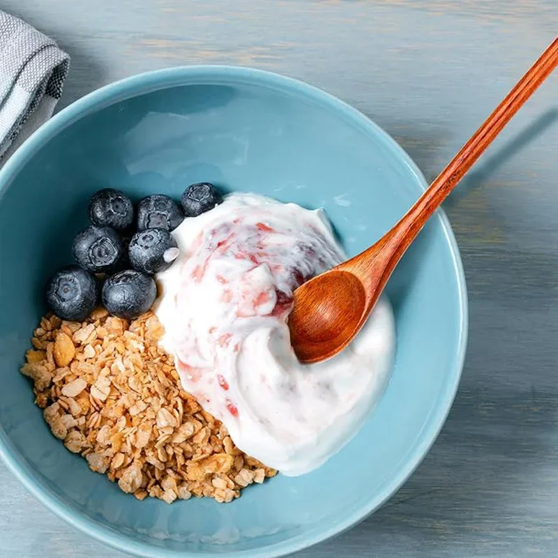 2Pc Wooden Tea Spoon Long Coffee Spoons Small Teaspoon Set Wood Multi-Purpose Stirring Wooden Long Handle Teaspoons Tableware