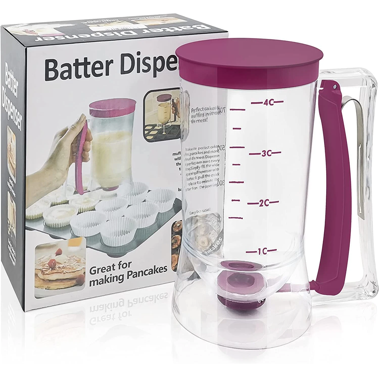 Pancake Cupcake Batter Dispenser Flour Paste Dispenser Measuring Cup Cake Muffin Waffles Separator Dough Dispensador Baking Tool