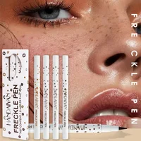4PC Natural Freckle Pencil Dot Spot Pen Create Effortless Sunkissed Makeup Long Lasting Waterproof Soft Brown Freckle Makeup Pen 2