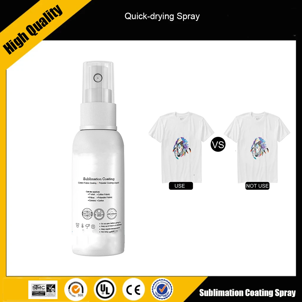 Sublimation Coating Spray, Sublimation Spray for Cotton Shirts, Polyester,  T-shirts, Carton, Wood Canvas, Handbag, Quick Dry & Super Adhesion, High
