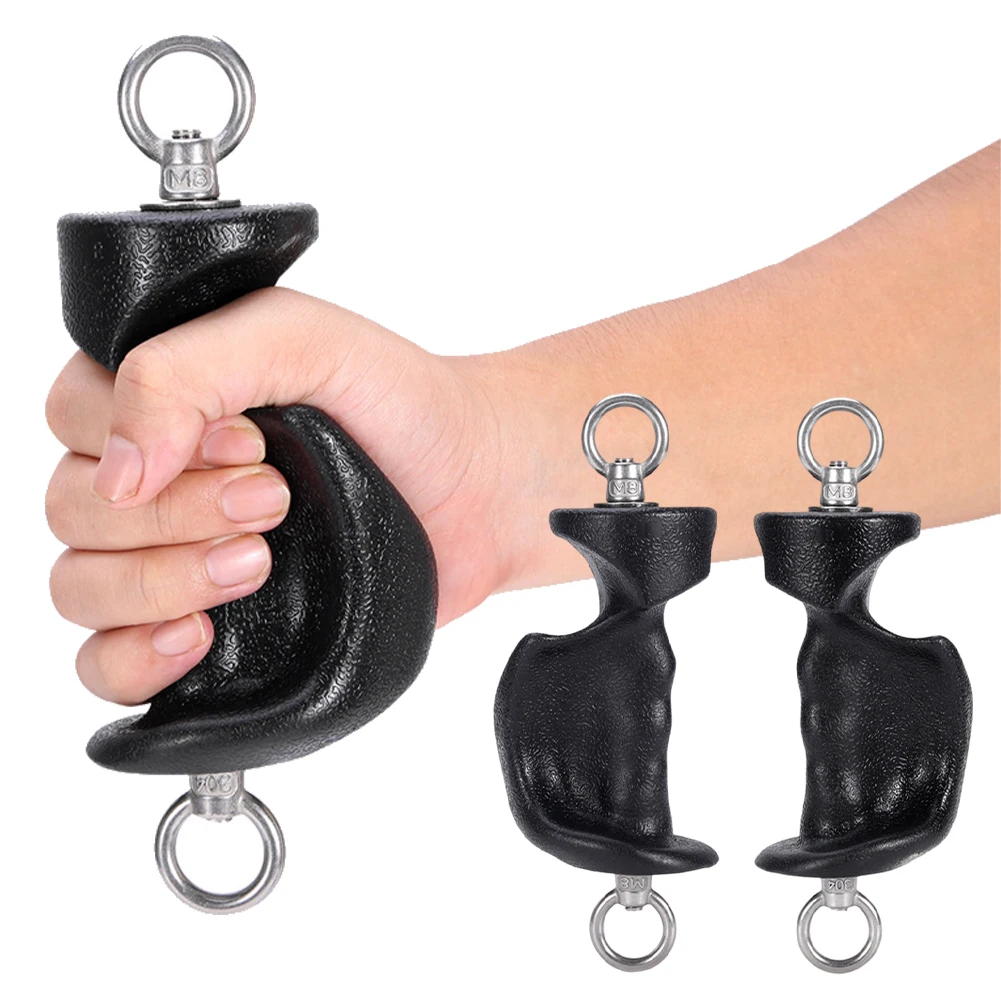 Multi-Functional Gym Accessories 1 Pair Dual Ring Nut Ergonomic Handles Cable Machine Grips for Lat Pulldown Row Fly