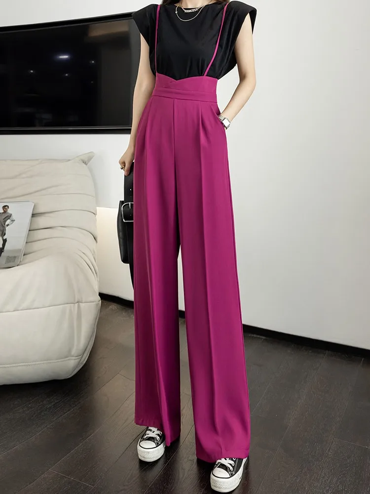 Ginza6 Women Korean wide leg casual high waist pants slimming casual  trousers square pants 5582