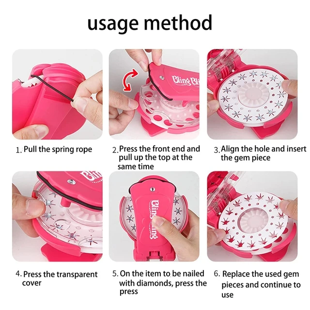 Bling-Bling DIY Gem Refill Kit Blinger Machine Hair Styling Haircut Making Kits Shiny Gem Decoration Girls Favorite Gift 5
