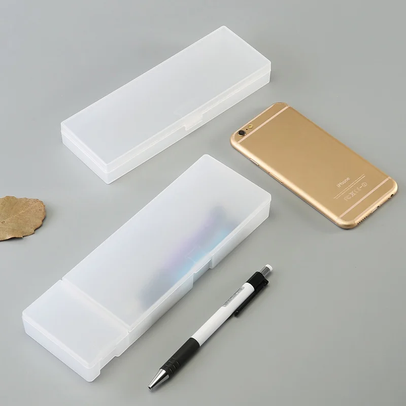 Plastic Pencil Case Pen Box Kids Gift Office School Supplies stationery Materials Cute Kawaii Transparent