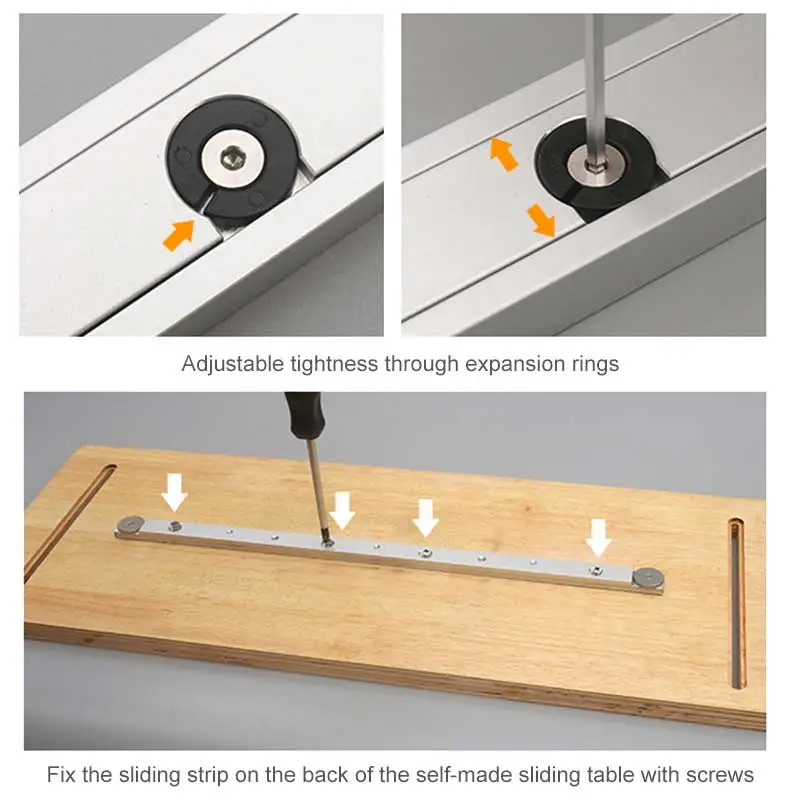 30/45cm Woodworking T-tracks Slot Miter Track Aluminium Alloy Miter Track Miter Bar Slider Table Saw Miter T Screw Tools DIY