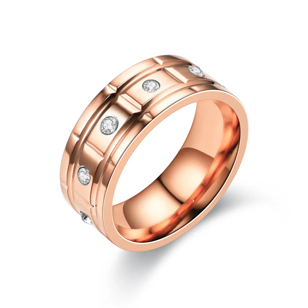 AsJerlya Stainless Steel Crystal Rings For Women Fashion Titanium Bague Femme Wedding Engagement Ring Lover Luxury Brand Jewelry 4
