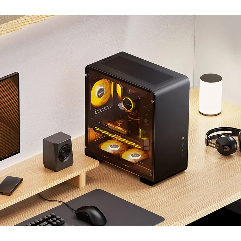 JONSBO U4 Pro MESH ATX Case All Aluminum Small Desktop Computer Chassis 240 Water Cooler 280-330mm Graphics Card