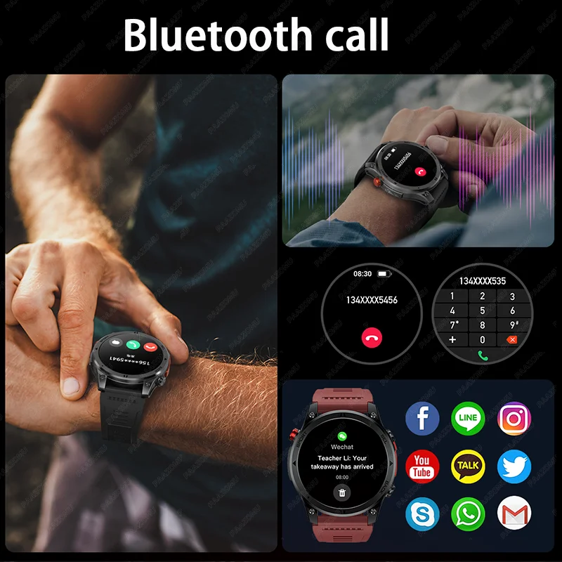 2026 new men's sports smartwatch with GPS trackingcompass100+sportsmodeswireless callintelligentreminderoutdoorfitnesssmartwatch 2