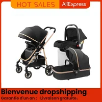 Poussette 3-en-1, poussette à quatre roues High Land-Scape avec confort pour bébé, poussette pour bébé de 0 à 3 ans, meilleures poussettes légères 1