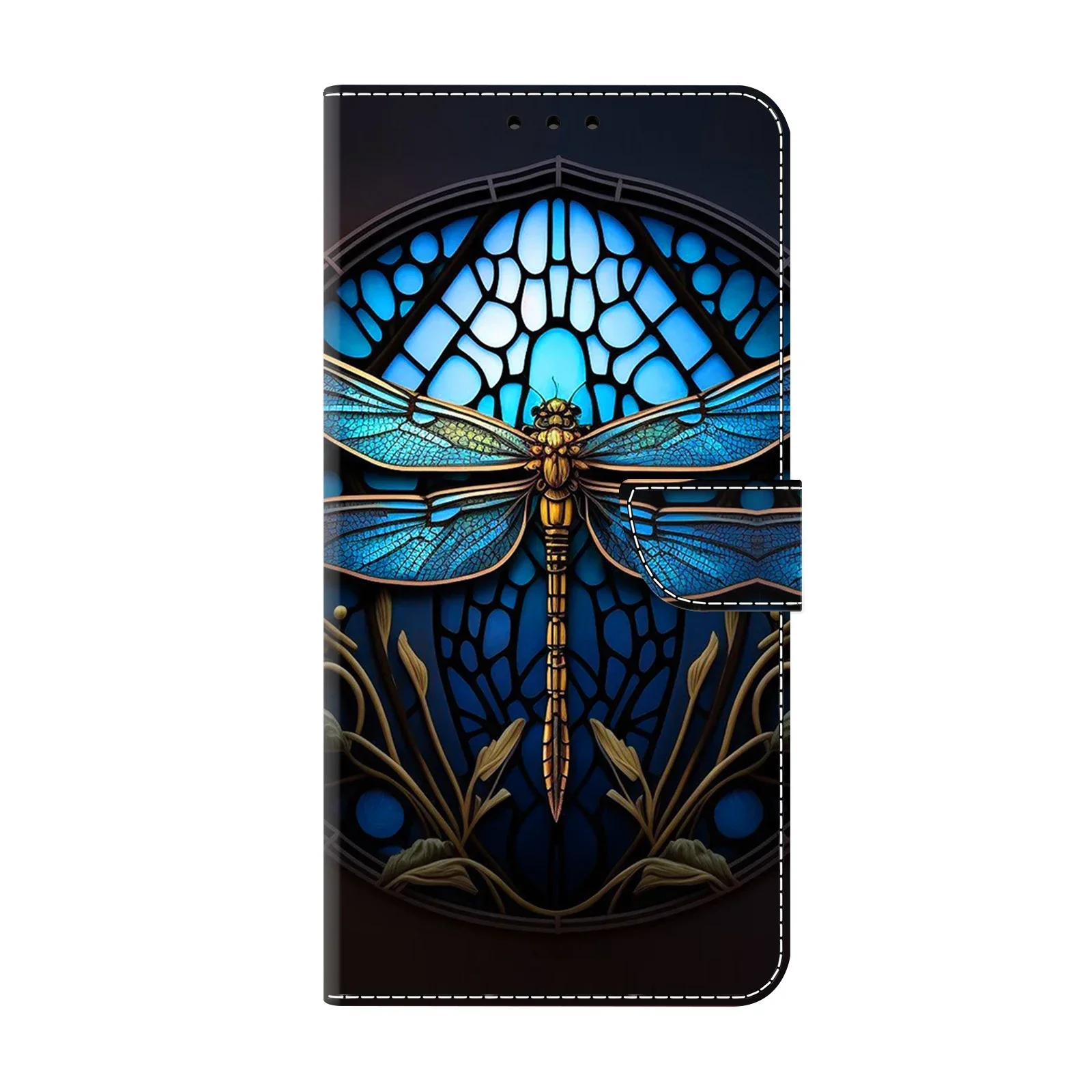 Stylish 3D Painted Magnetic Flip Wallet Phone Case Cover