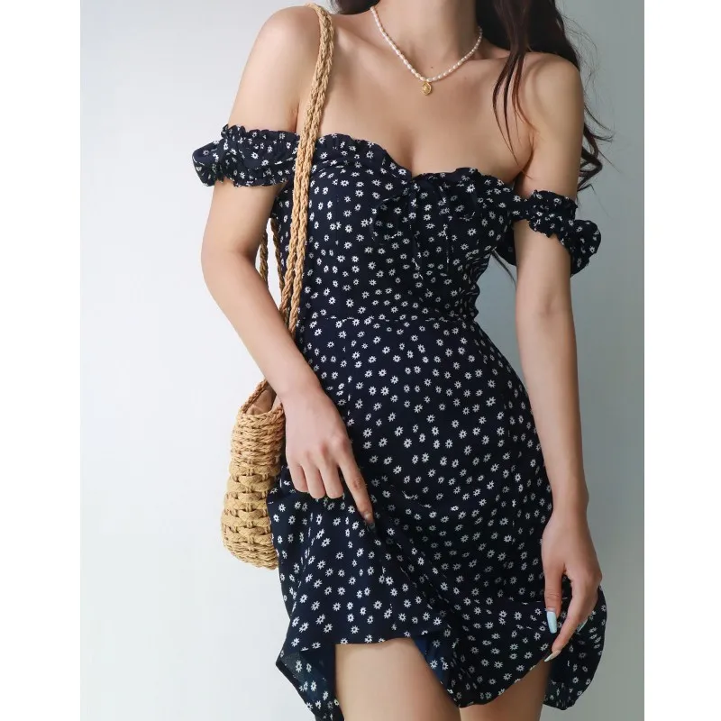 

Y2K Vintage Floral Cross Camis Dress Women Slim Sleeveless V-Neck Summer Sexy Cute Backless Patry Mini Dresses Woman Cloth