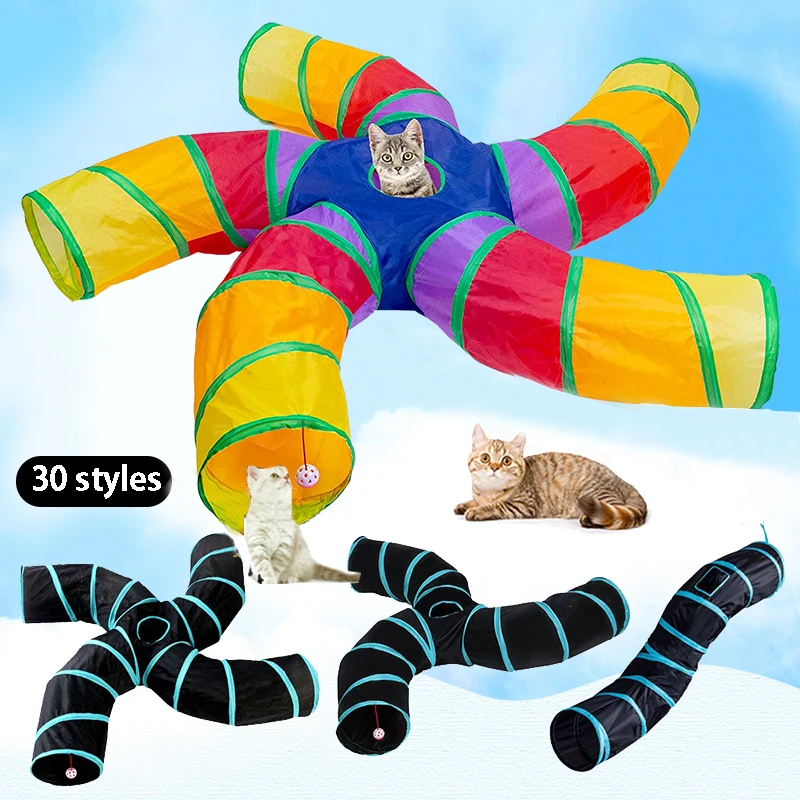30 Style Pet Cat Tunnel Giocattoli Pieghevole Kitty Training Giocattolo Divertente Interattivo Per Gatti Coniglio Gioco Di Animali Tunnel Tube