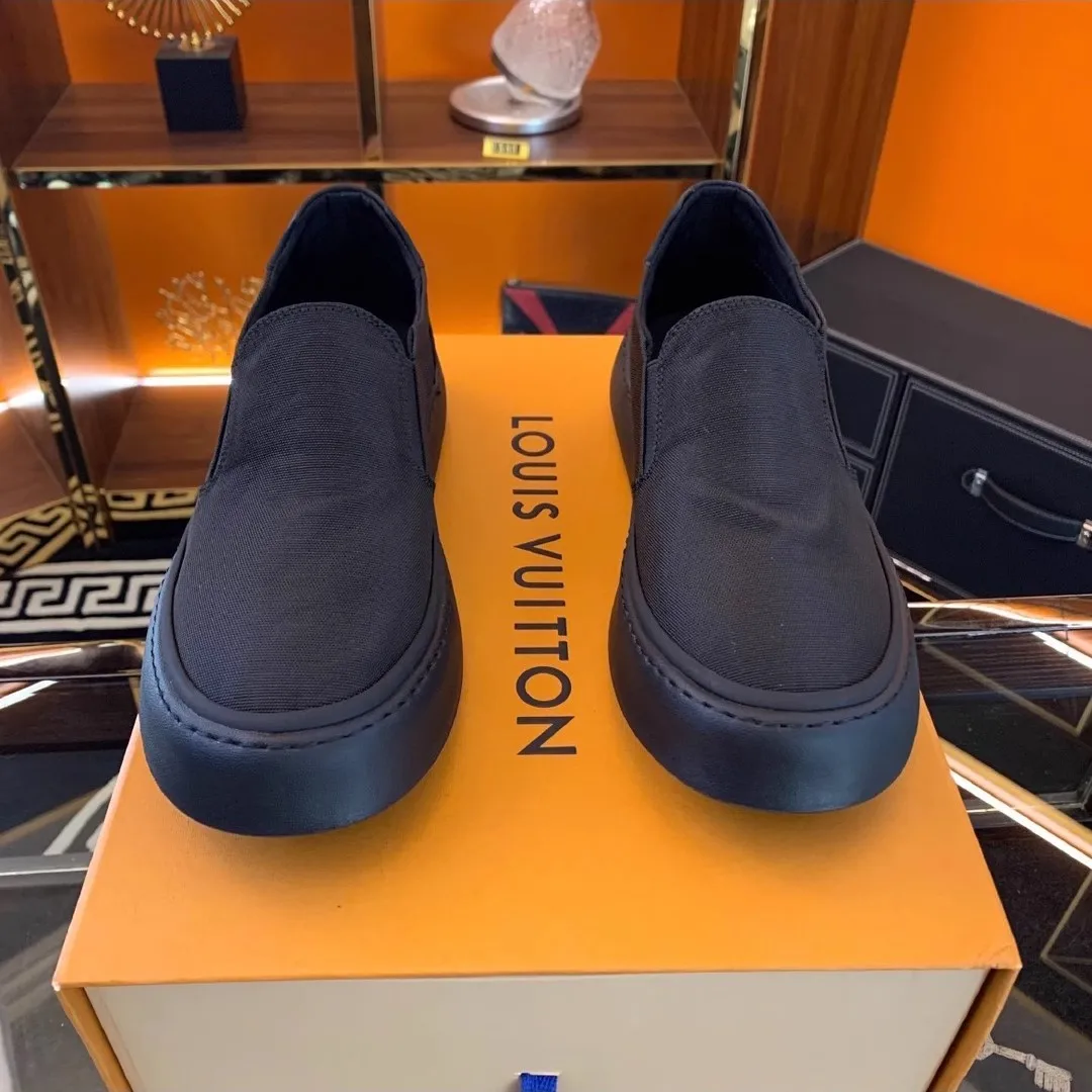 Black New Canvas Shoes for Men Flats Comfortable Casual Men Loafers Breathable Lightweight Men Shoes 3