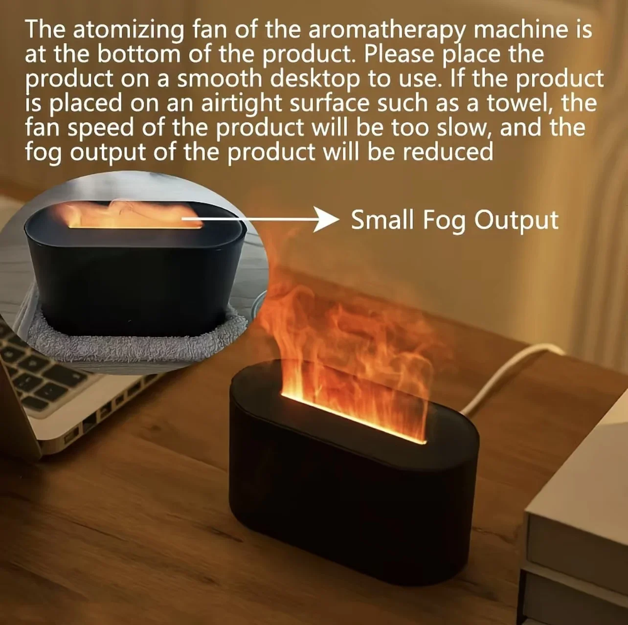 Enhanced Aromatic Flame Humidifier with LED Light