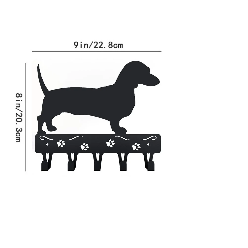 1pc wall Iron Crafts Key Rack Dog Leash Hanger - 9 inch Wide/6x5 inch Metal Wall Art Hook for Wall hanging Key holder 3