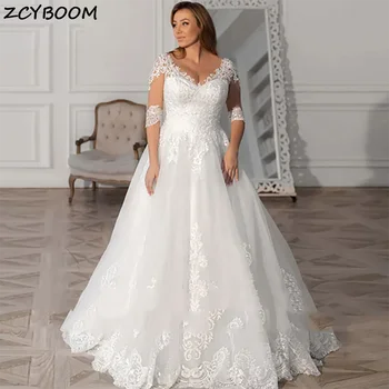 Abito da sposa personalizzato elegante stile principessa con perline e applicazioni in pizzo, modello ball gown 2026, con bottoni e strascico corto, per donna