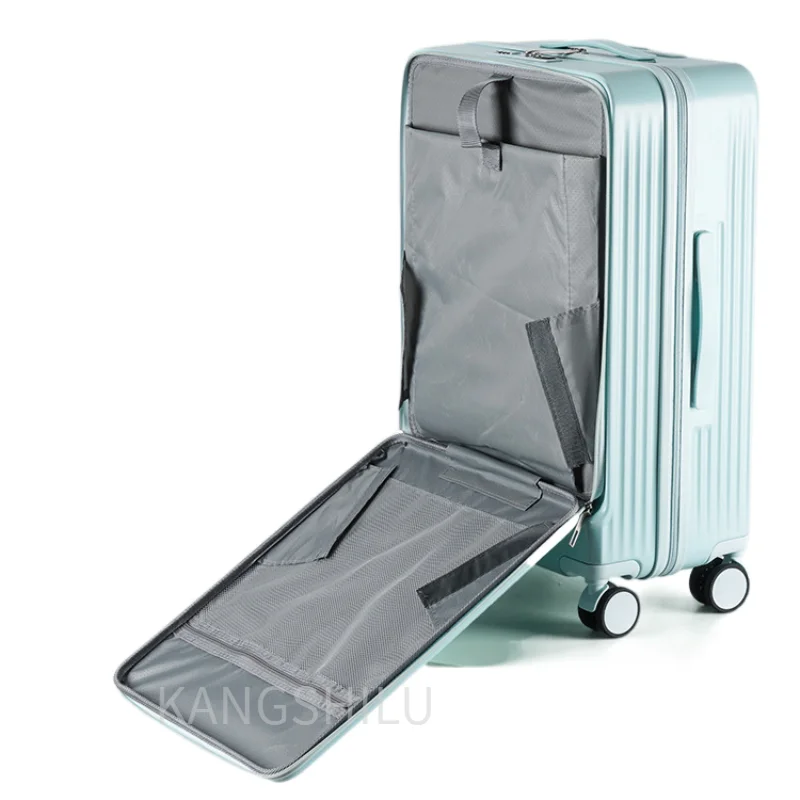Travel Suitcase With Wheels 18''20''22''24''26''-Inch Front Open Suitcase New Multi-Functional Password Suitcase Trolley Case