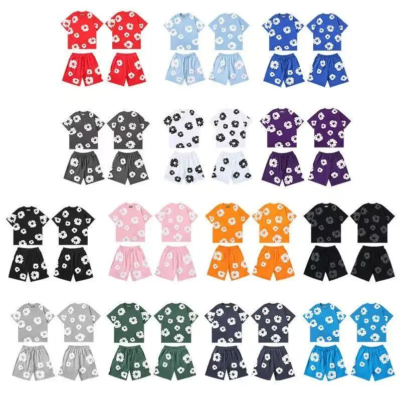 DENIM TEARS Nouvelle Collection Été – Ensemble Imprimé Hip-Hop Tendance Européenne et Américaine à Manches Courtes – Sportswear Ample Style Urbain 1 DENIM TEARS Nouvelle Collection Été – Ensemble Imprimé Hip-Hop Tendance Européenne et Américaine à Manches Courtes – Sportswear Ample Style Urbain 1