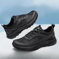 Baskets d'été légères en maille respirante, noires, basses, chaussures de ville légères, chaussures décontractées pour hommes 1